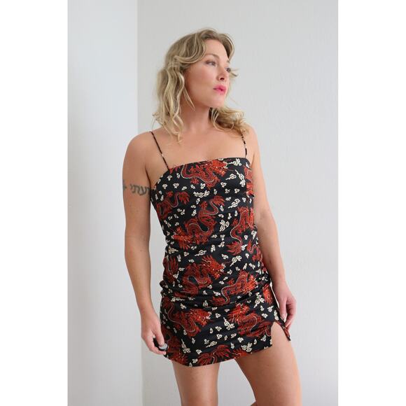 Zara Dragon Print Mini Dress ~ Women's Size Extra Small XS ~ Cocktail ~ Club Y2K - Picture 3 of 8